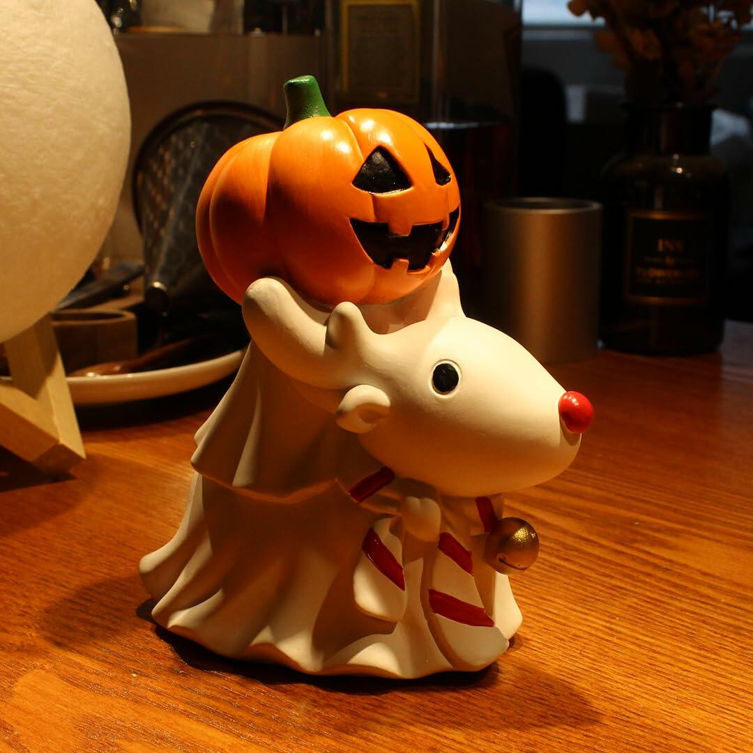 UHIWALKER Christmas Reindeer Figurine Pumpkin Home Garden Decor 0.88lb