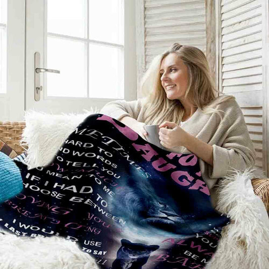 Yutrrpe Daughter Gift Blanket from Dad Lightweight Flannel for Bed & Sofa 60X50