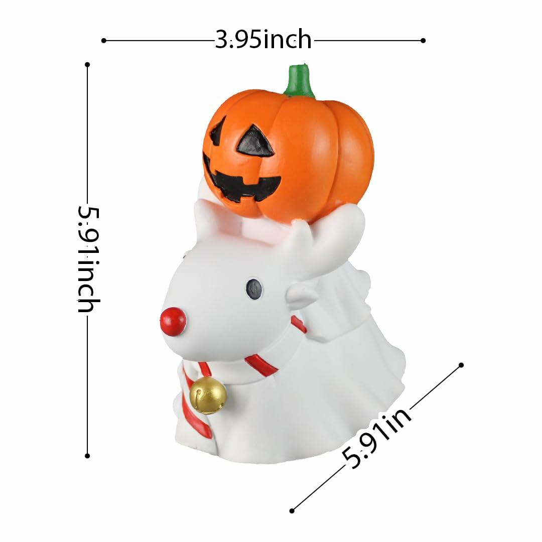 UHIWALKER Christmas Reindeer Figurine Pumpkin Home Garden Decor 0.88lb