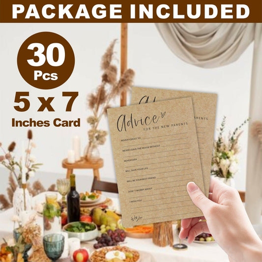 Praft Paper Baby Shower Game Cards 30 Pcs Double-Sided Fill In A06