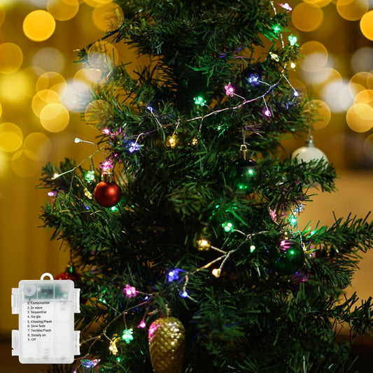 GOiECHvA 5.2Ft 80LED Battery Operated Fairy String Lights Multicolor Waterproof