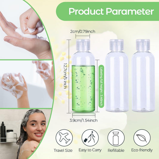 PSPIKXEG 10 Pack 3.4 OZ Clear Leak Proof Travel Bottles Transparent