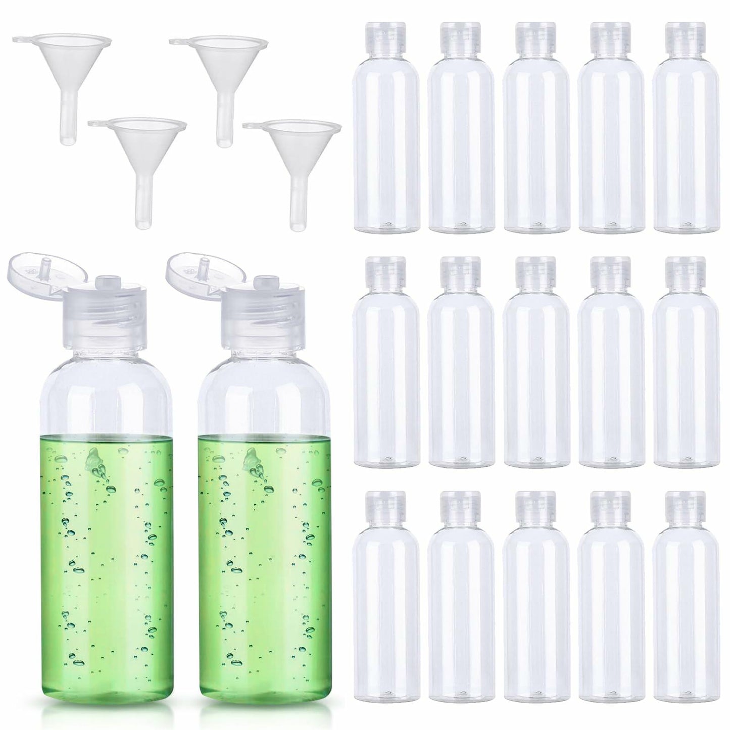 PSPIKXEG 10 Pack 3.4 OZ Clear Leak Proof Travel Bottles Transparent