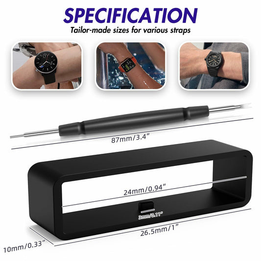 JuLand Silicone Watch Strap Holder Retainer Ring 20mm 4 Pack Black