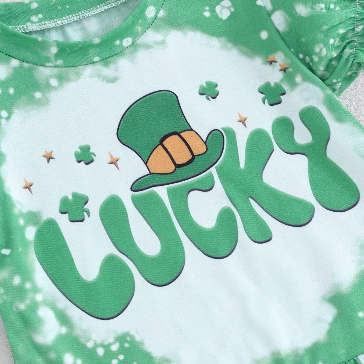 FYBITBO Toddler Baby Girl St Patricks Day Clover T Shirt Bell Bottoms 18-24M