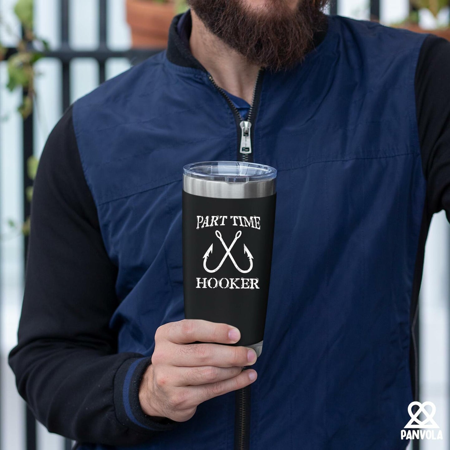 Part Time Hooker Fisherman Vacuum Insulated Tumbler Travel Mug 20oz Black