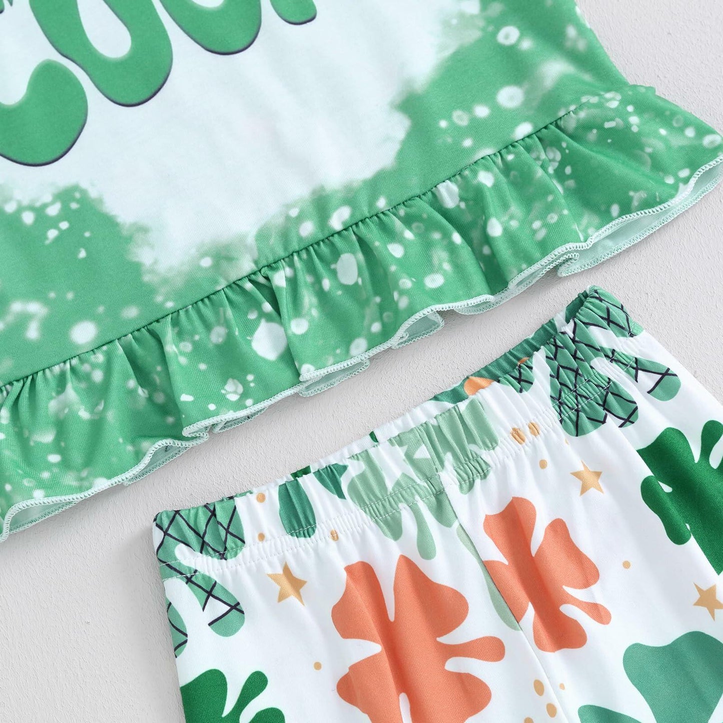 FYBITBO Toddler Baby Girl St Patricks Day Clover T Shirt Bell Bottoms 18-24M