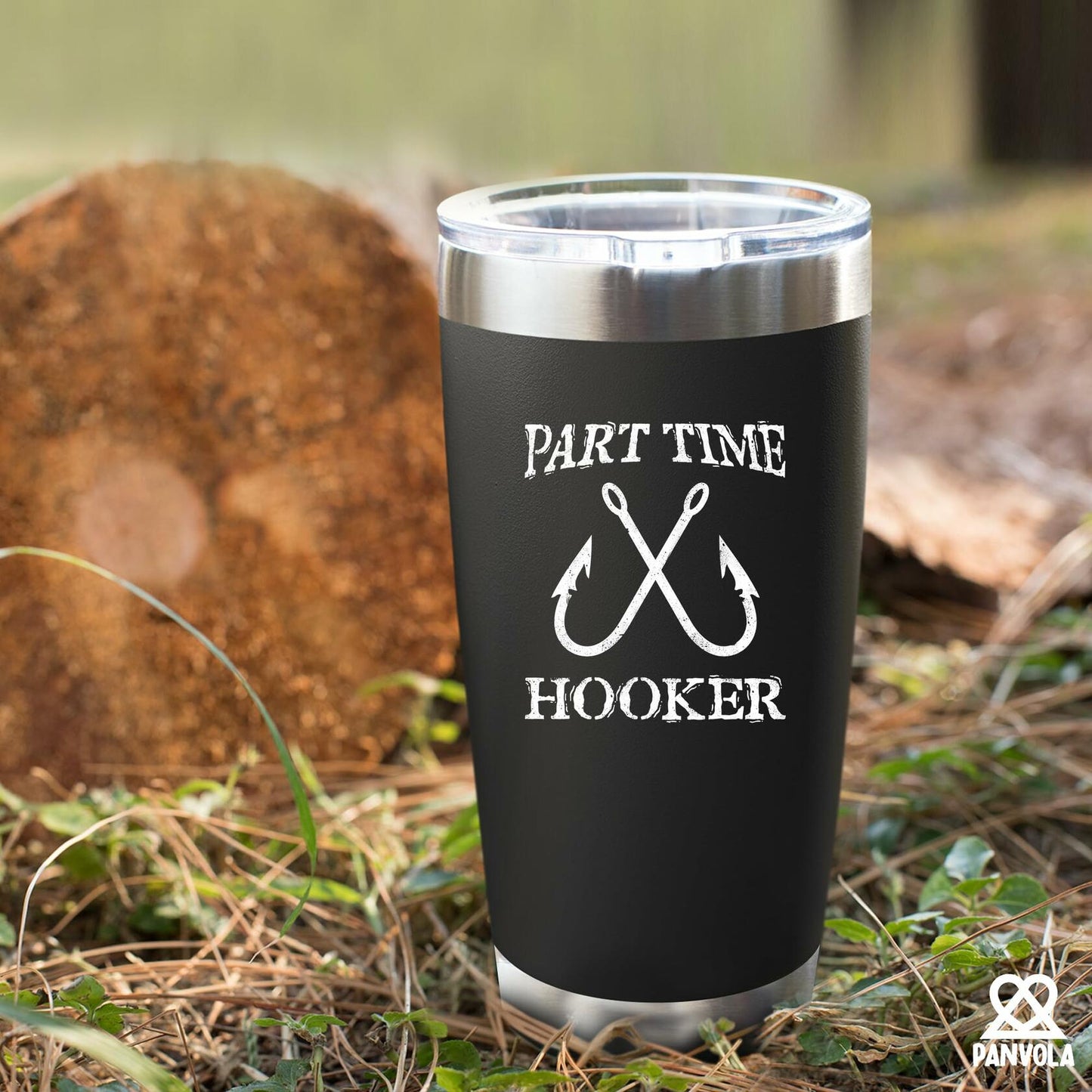 Part Time Hooker Fisherman Vacuum Insulated Tumbler Travel Mug 20oz Black