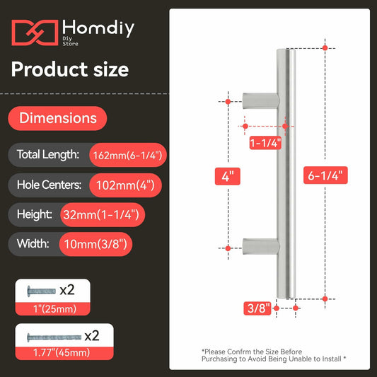 homdiy 25 Pack 4in Brushed Nickel Stainless Steel Cabinet Pulls Handles