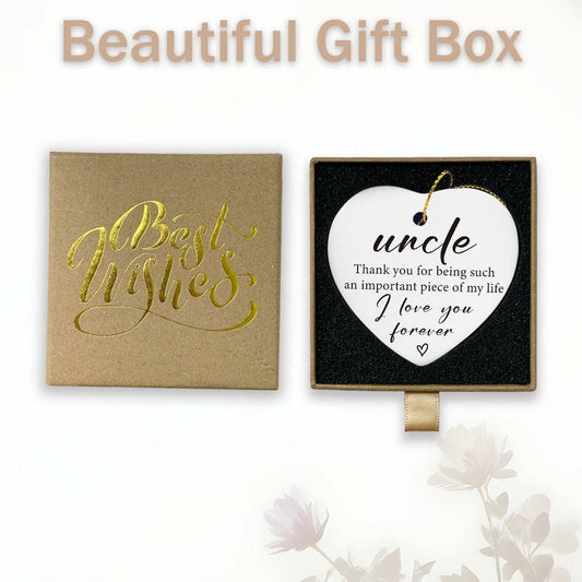 Uncle Gifts Heart Ceramic Ornament Sign Christmas Birthday Gift
