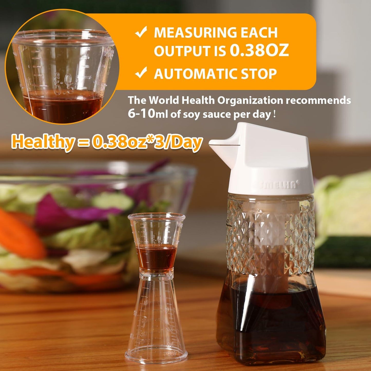 SMELHA Glass Olive Oil Dispenser Leakproof 9.2oz Clear Bottle