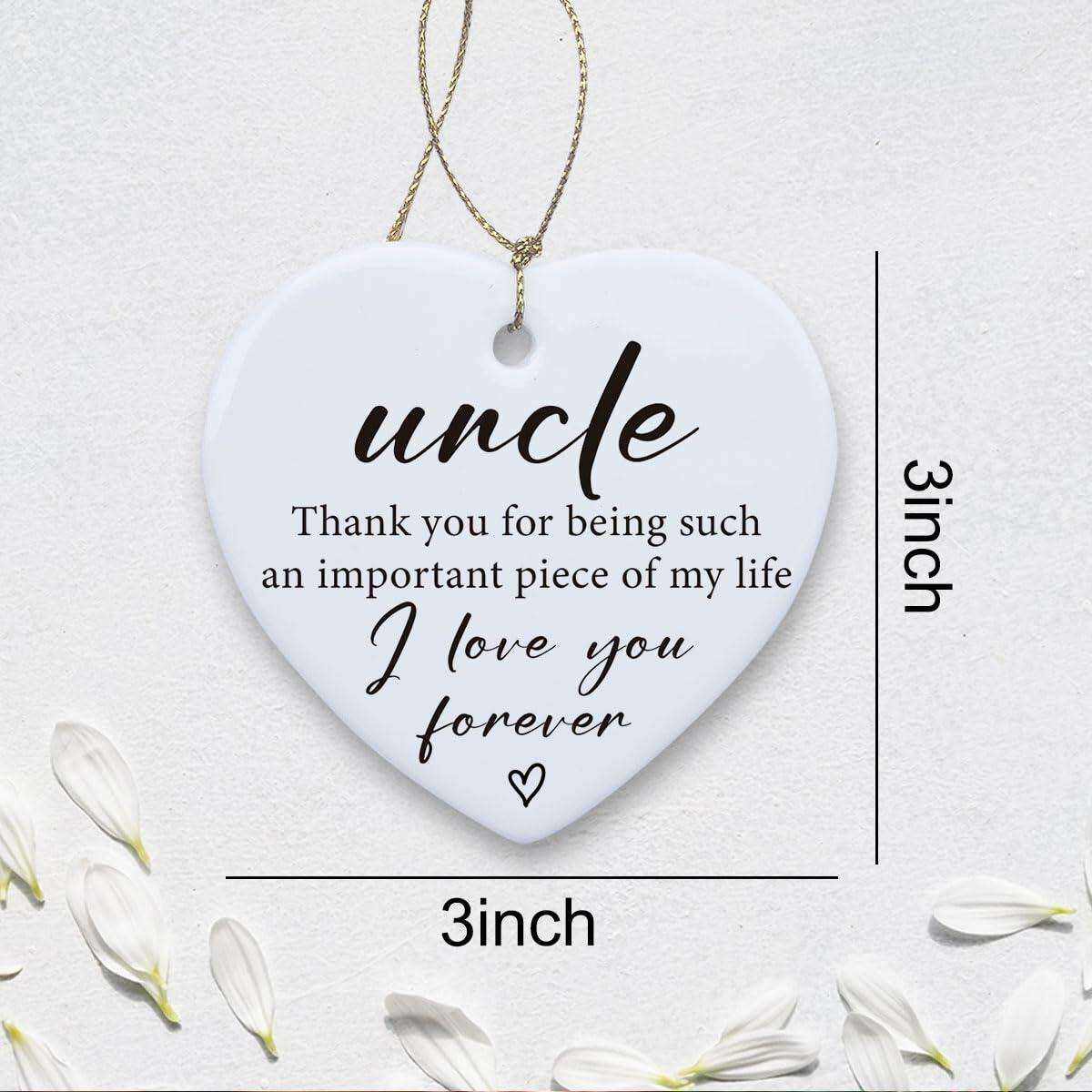 Uncle Gifts Heart Ceramic Ornament Sign Christmas Birthday Gift