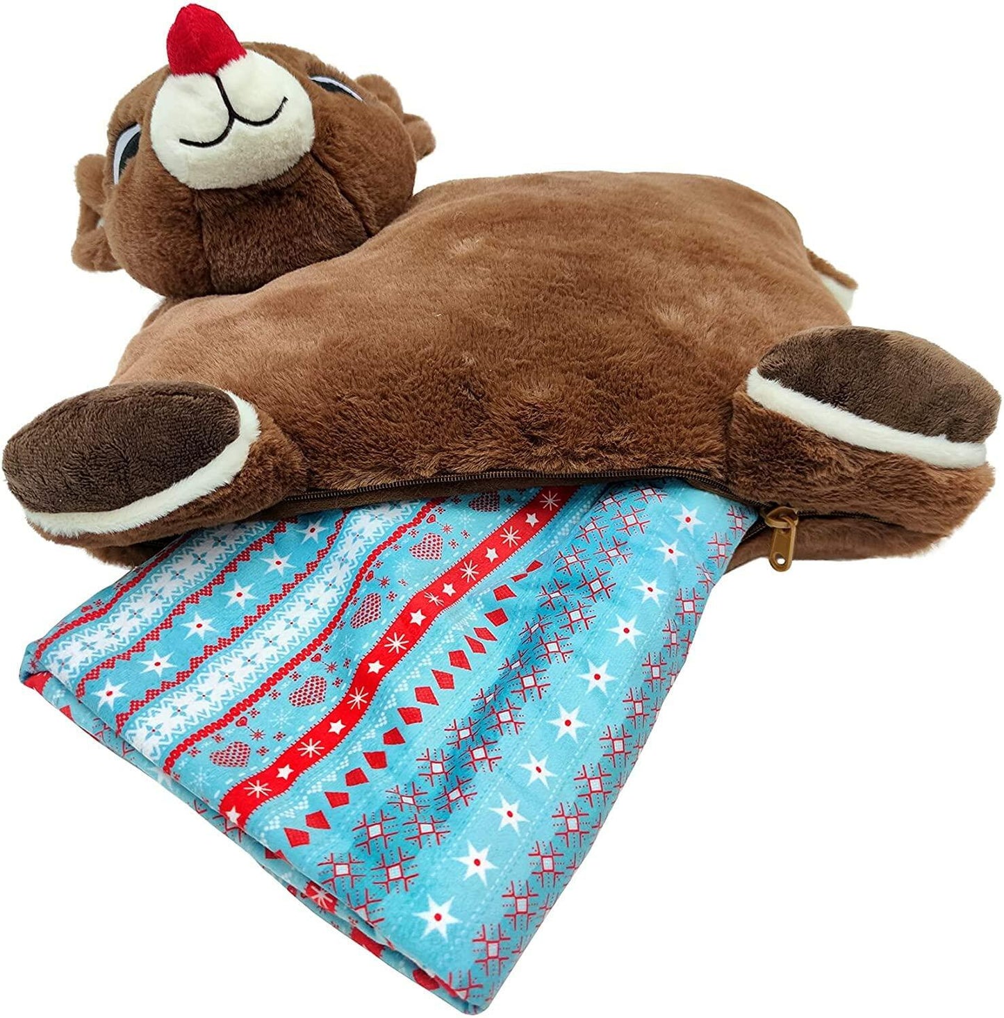 Animal Adventure Rudolph Red-Nosed Reindeer 2-in-1 Cuddle Bud Blanket 29x40