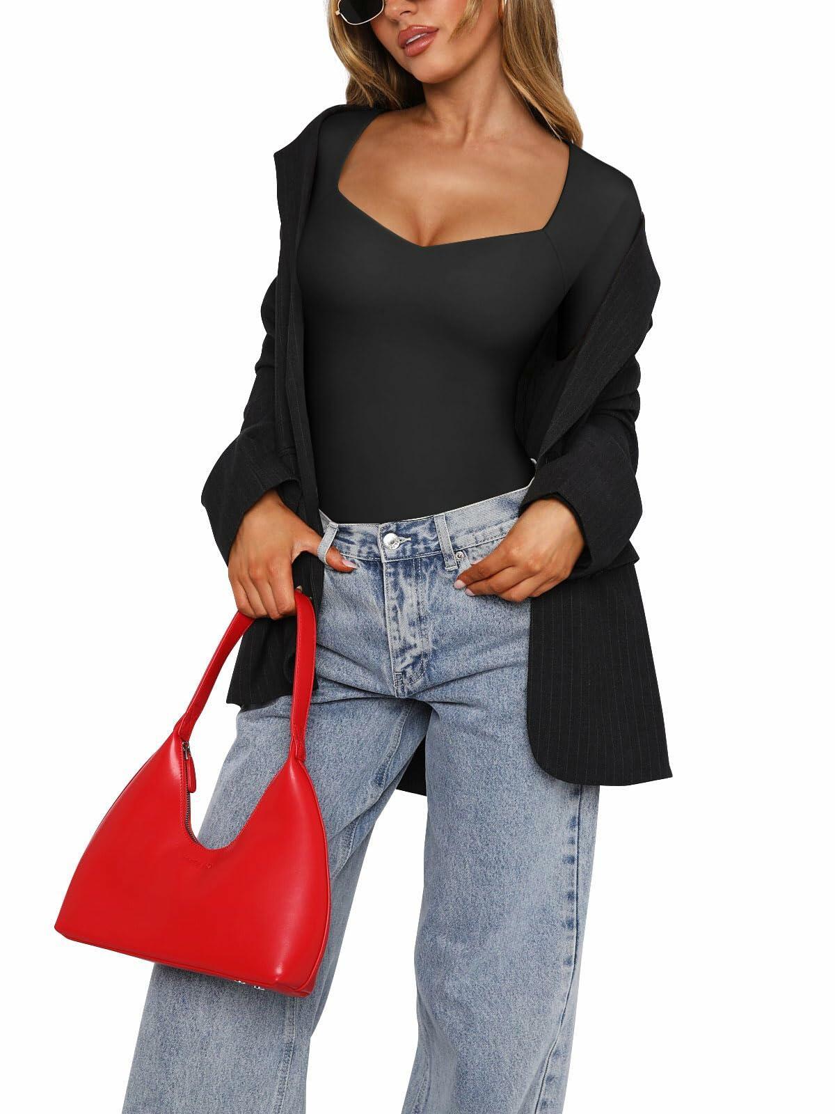 PINKMSTYLE V Neck Long Sleeve T Shirt Women Grey Size XXL