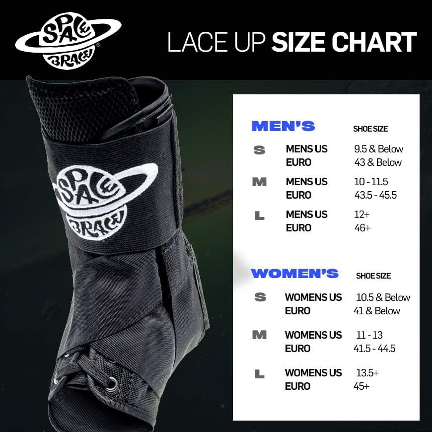 Space Brace 1.0 Lace Up Ankle Brace Single Medium Small 9.5 & Under