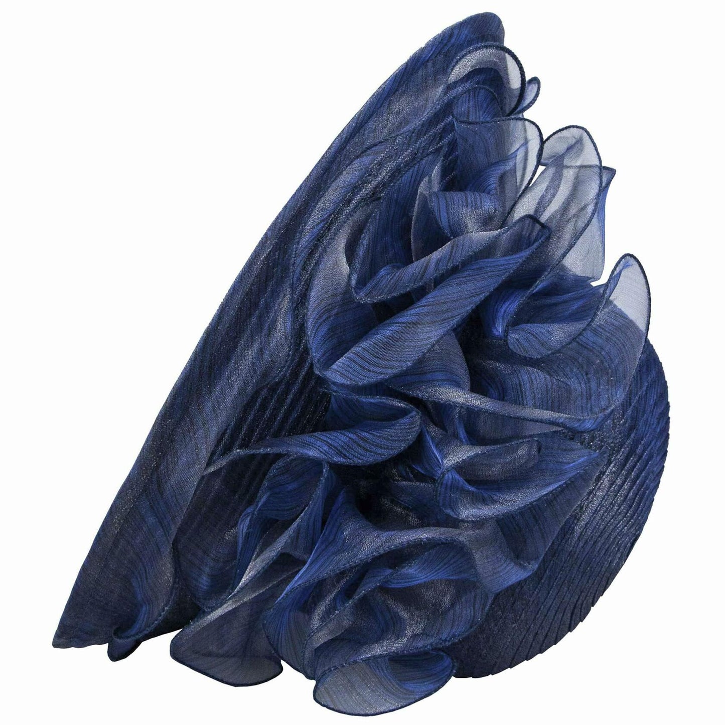 Women Organza Derby Sun Hat Kentucky Fascinator Flower Bridal Straw Navy