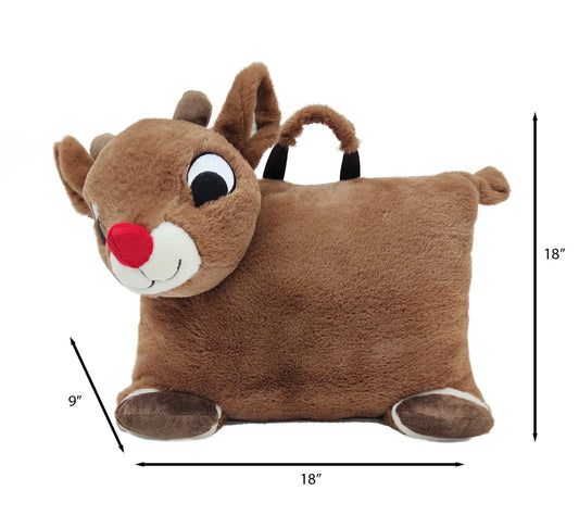 Animal Adventure Rudolph Red-Nosed Reindeer 2-in-1 Cuddle Bud Blanket 29x40
