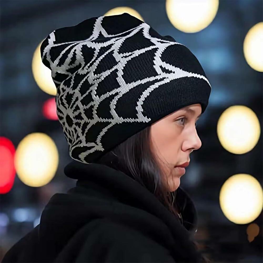 YUERFEILA Women Graphic Skull Beanie MEA Culpa Pink Red Acrylic