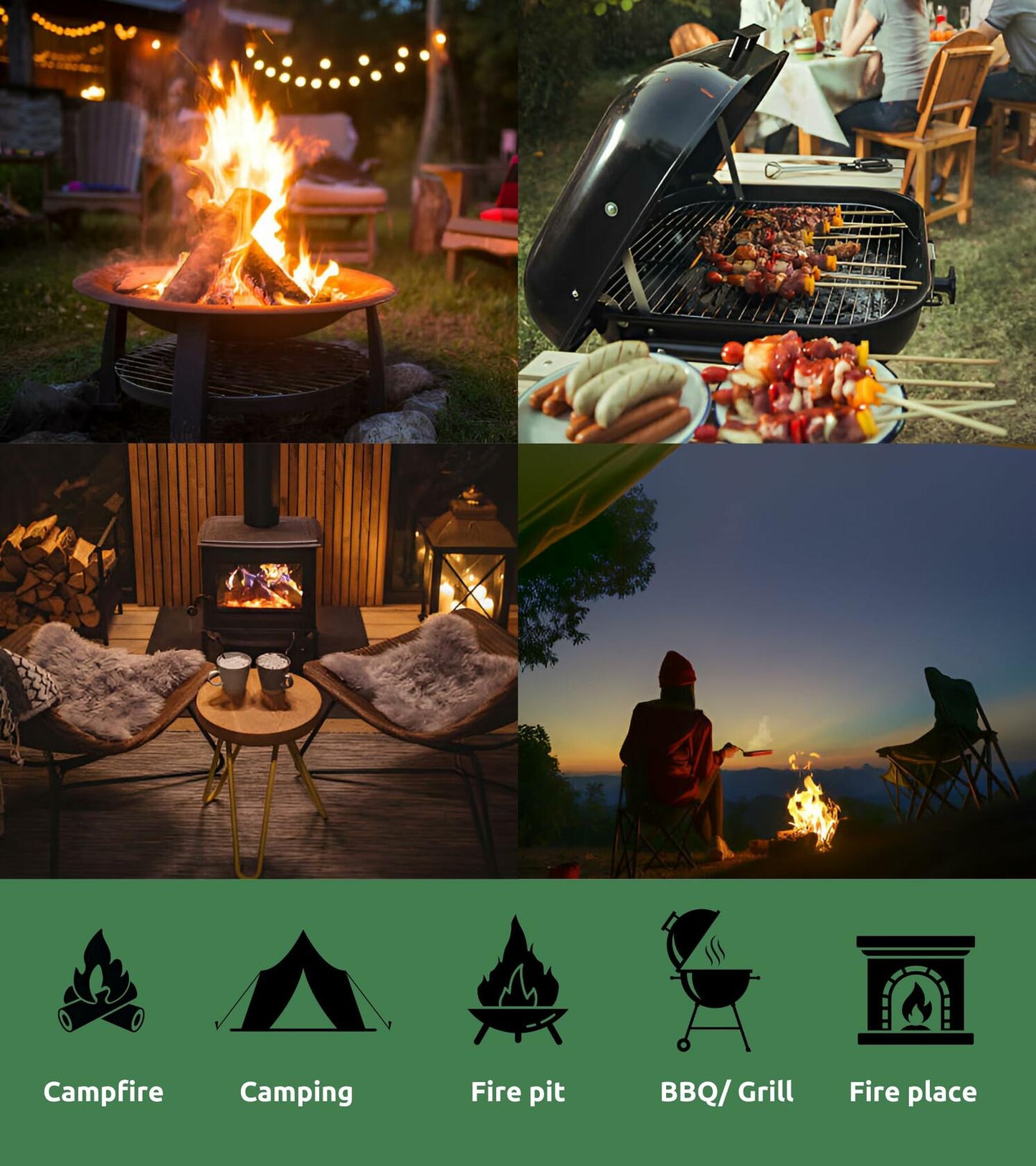 KAMVIVA Fire Starters Rice Straw Food Grade Wax 100 Squares Natural