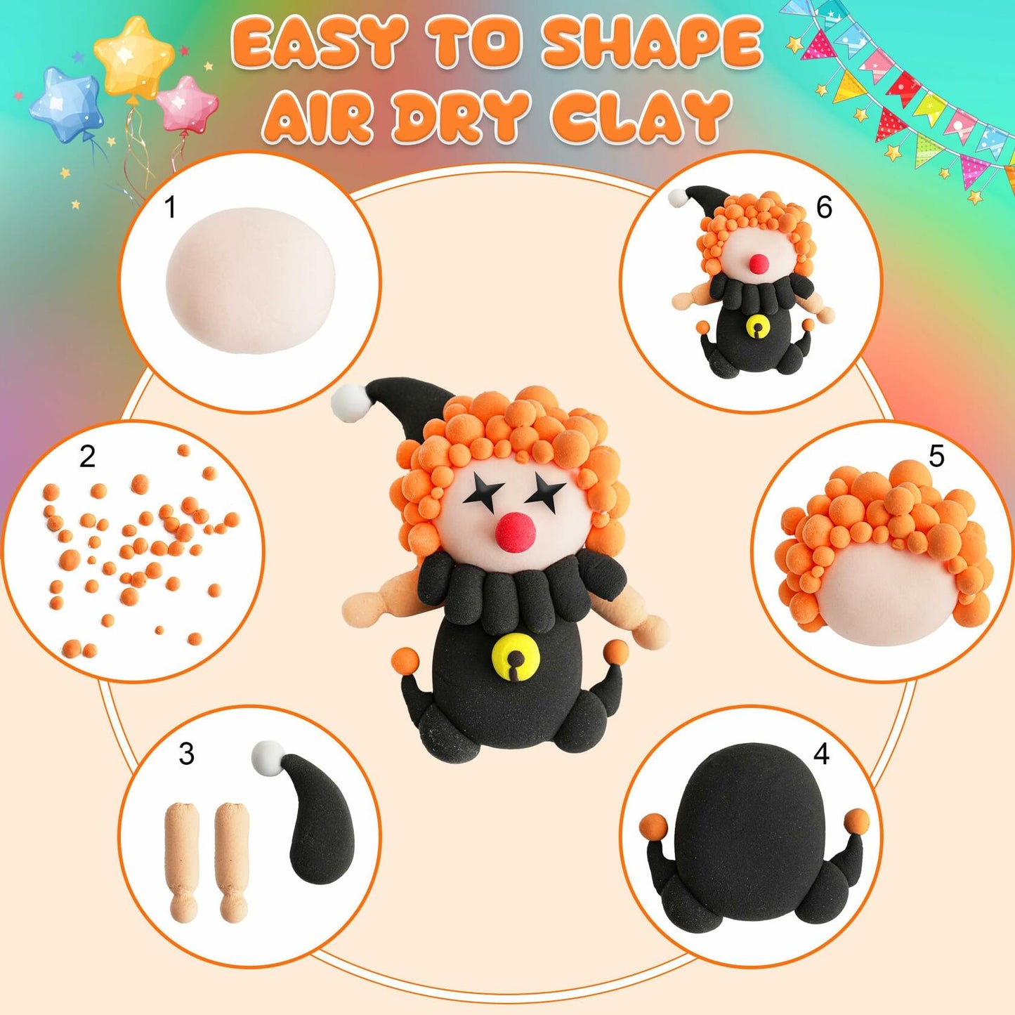 149 Pcs Clown Jumbo Slime Making Kit Clear Crystal DIY Toy for Kids Gift