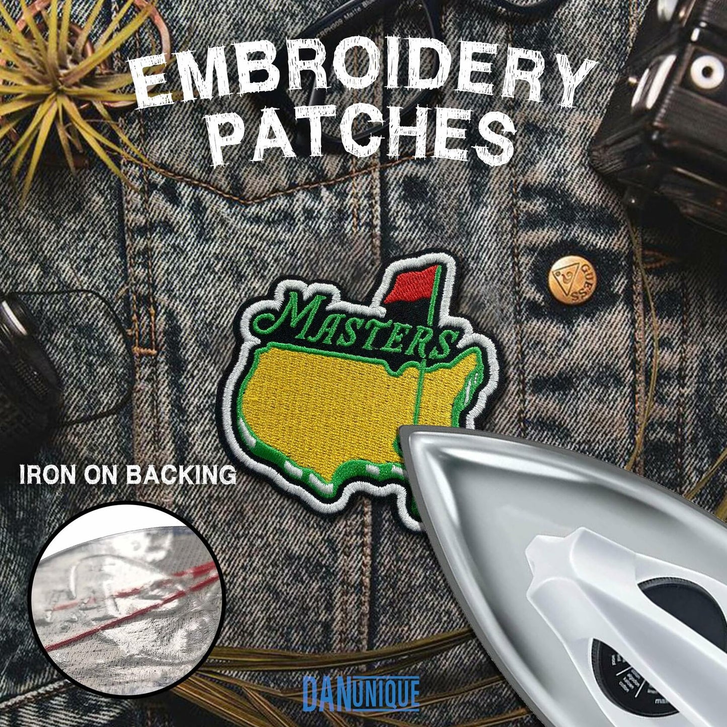 Golf Master Embroidered Patch Iron On Sew On 3 Inch for Caps Bags Hats