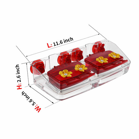 Jealoeur Hummingbird Feeder 16oz 4-Port Red Strong Suction 2 Boxes