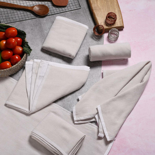 Yourtablecloth Dishtowels Set of 5 Nautical Blue Cotton Kitchen Towels