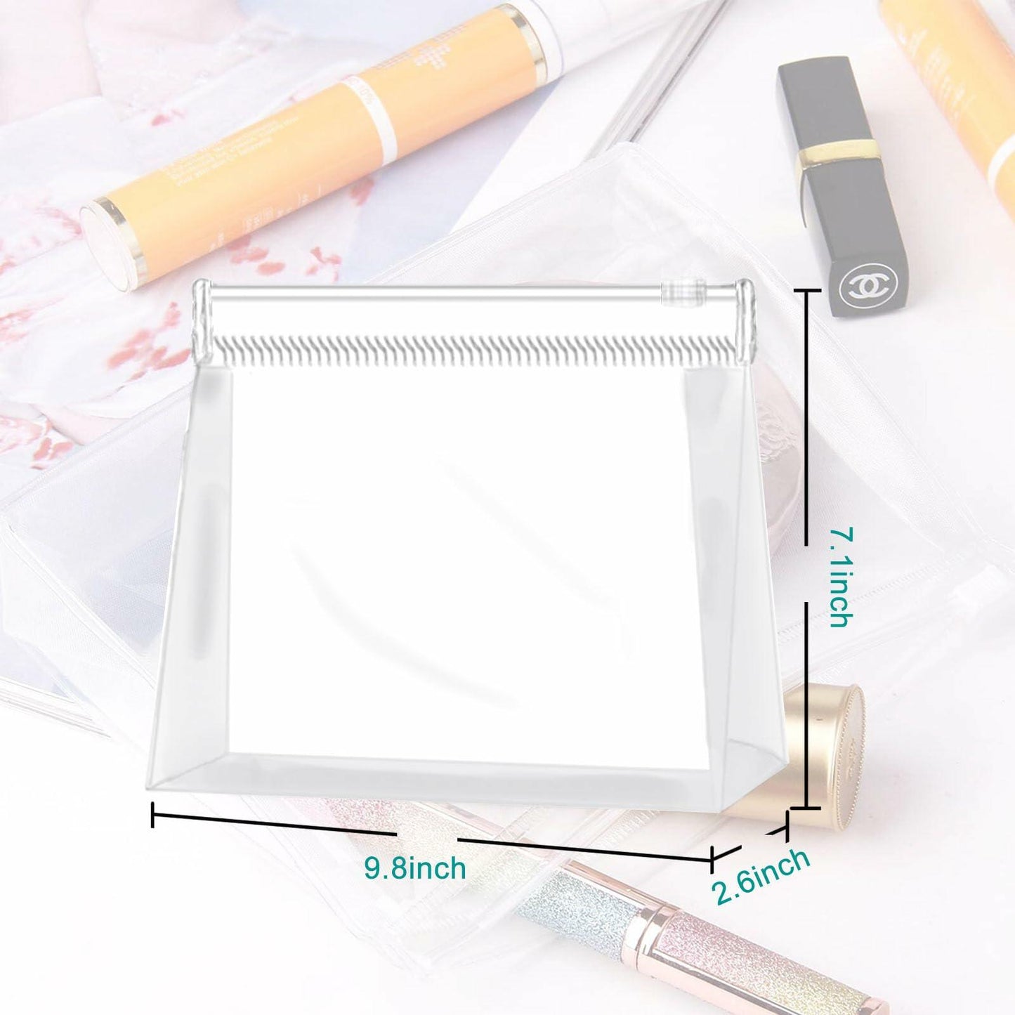 PIYIENR Clear Makeup Bag Set 5 Pcs Large PVC Waterproof Transparent Organizer