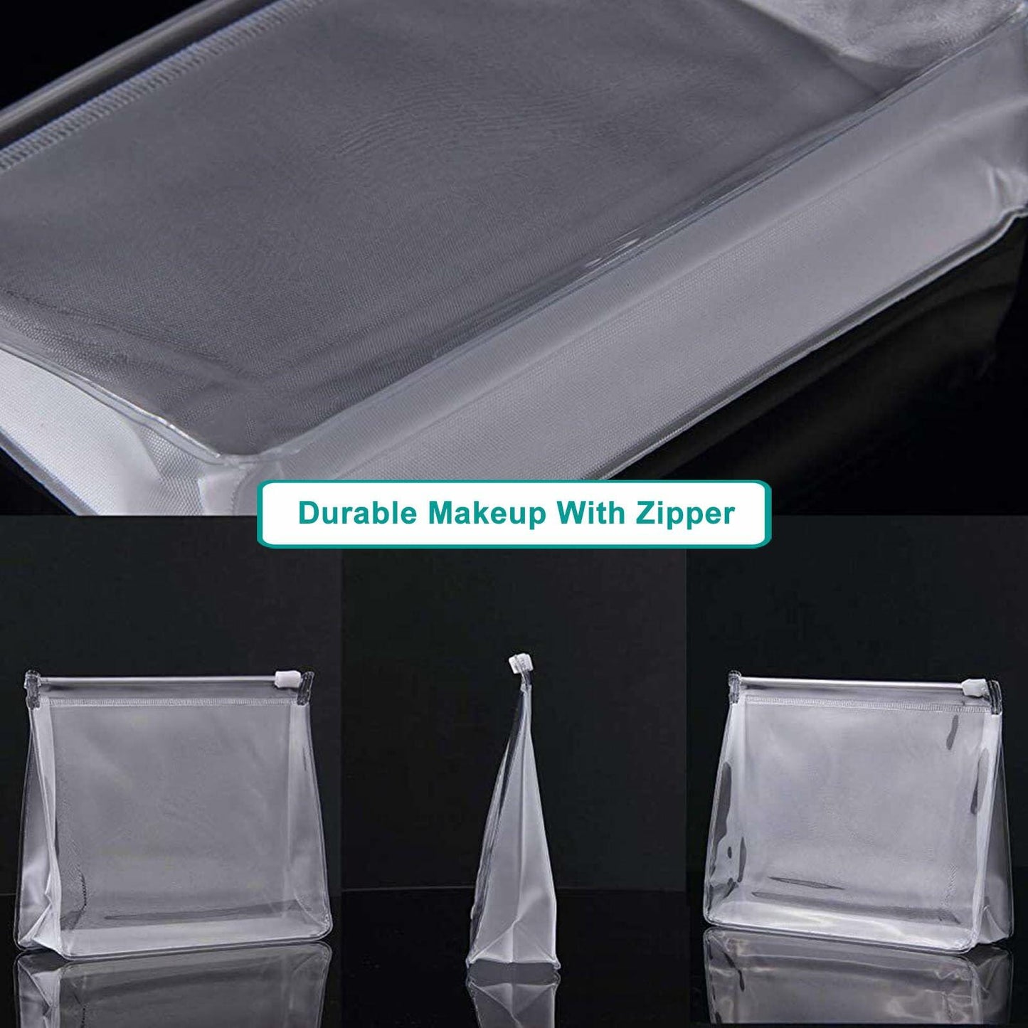 PIYIENR Clear Makeup Bag Set 5 Pcs Large PVC Waterproof Transparent Organizer