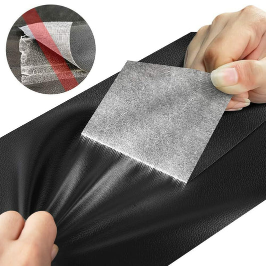 Cahomo Leather Repair Patch 15.7x63in Roll Self-Adhesive Black