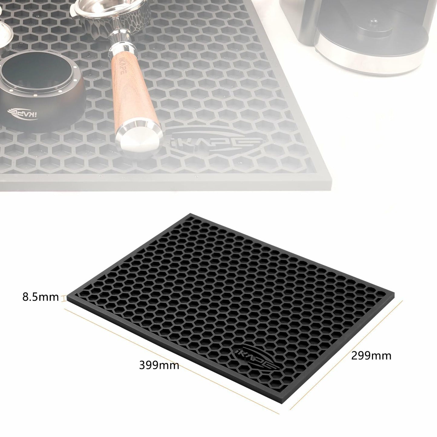IKAPE Coffee Maker Drying Mat Multi-functional Water Filter Black 15.75x11.81in
