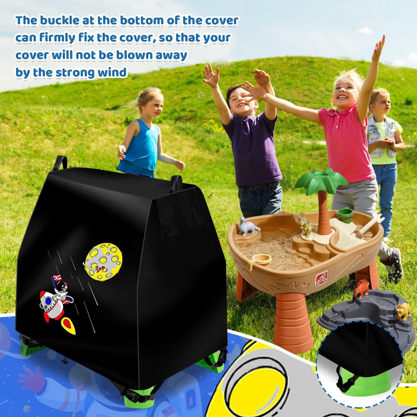 Goctoke Kids Waterproof Water Table Cover 39x23.5x31 Inch Outdoor