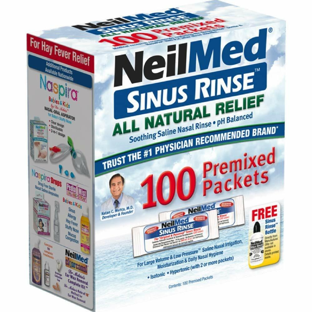 BestBy12/25 NeilMed Sinus Rinse Premixed Refill Packets 100 Each Pack of 11