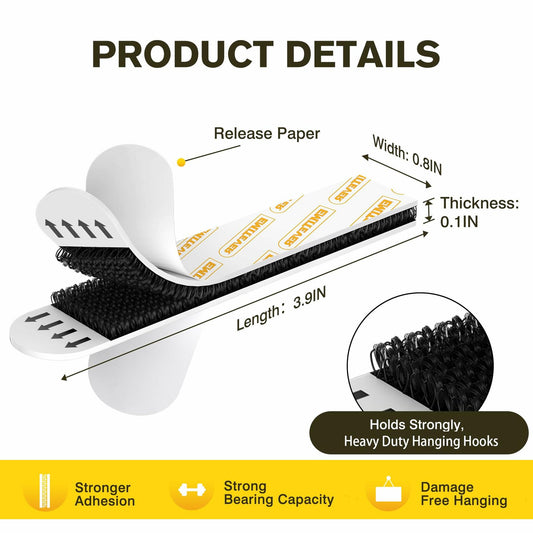 EMITEVER Heavy Duty Picture Hanging Strips Large Black 40 Pairs 80 Strips