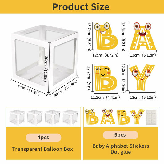 Onteftshop Baby Boxes with Letters 4 Clear White Blocks Baby Shower
