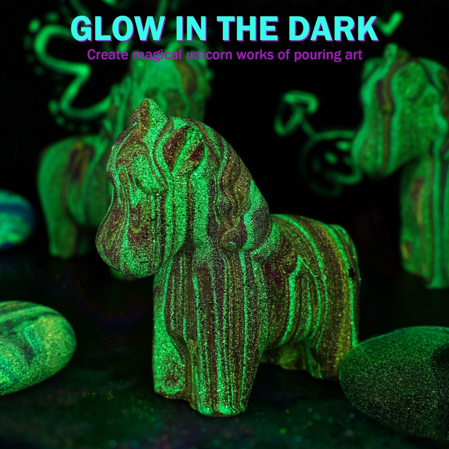 LAOESE Unicorns Paint Pouring Art Kit DIY Craft for Kids Ages 6-12