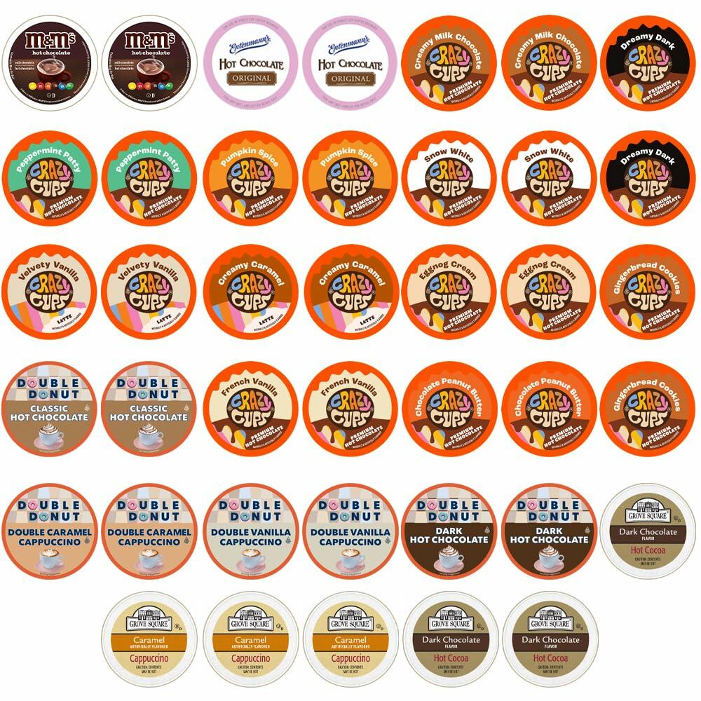 BB11/25 Cappuccino & Hot Chocolate Variety Pack Keurig KCups 40 Count