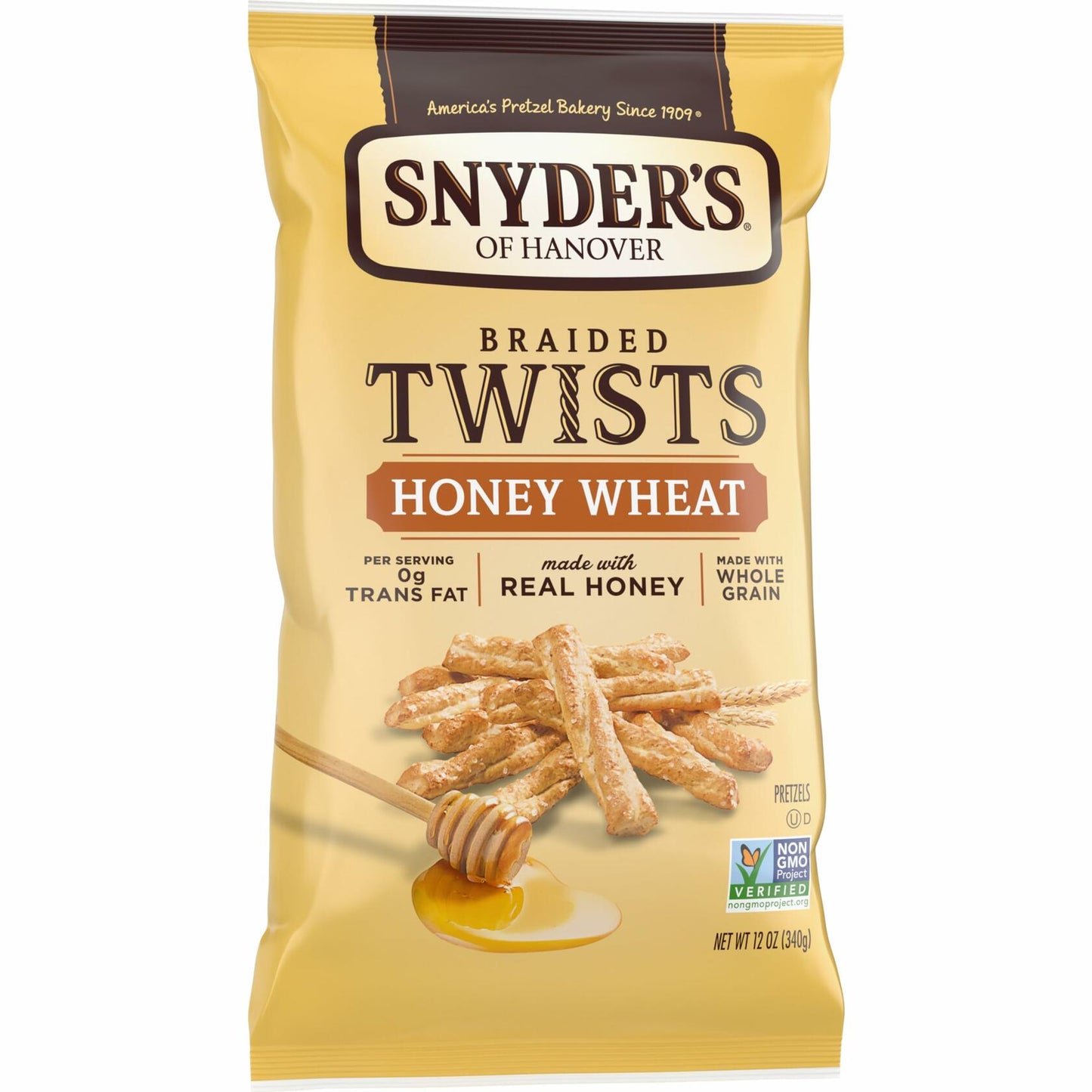 BestBy06/25 Snyder's of Hanover Braided Pretzel Twists Honey Wheat 12 Oz