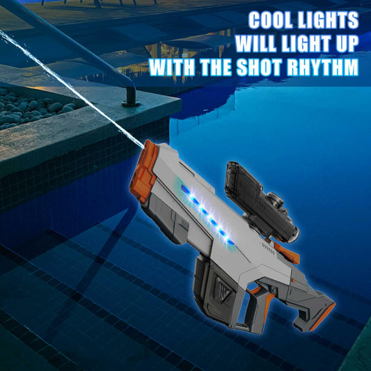 Electric Water Gun Auto Suction Powerful 400 Ammo 28-32FT Range White