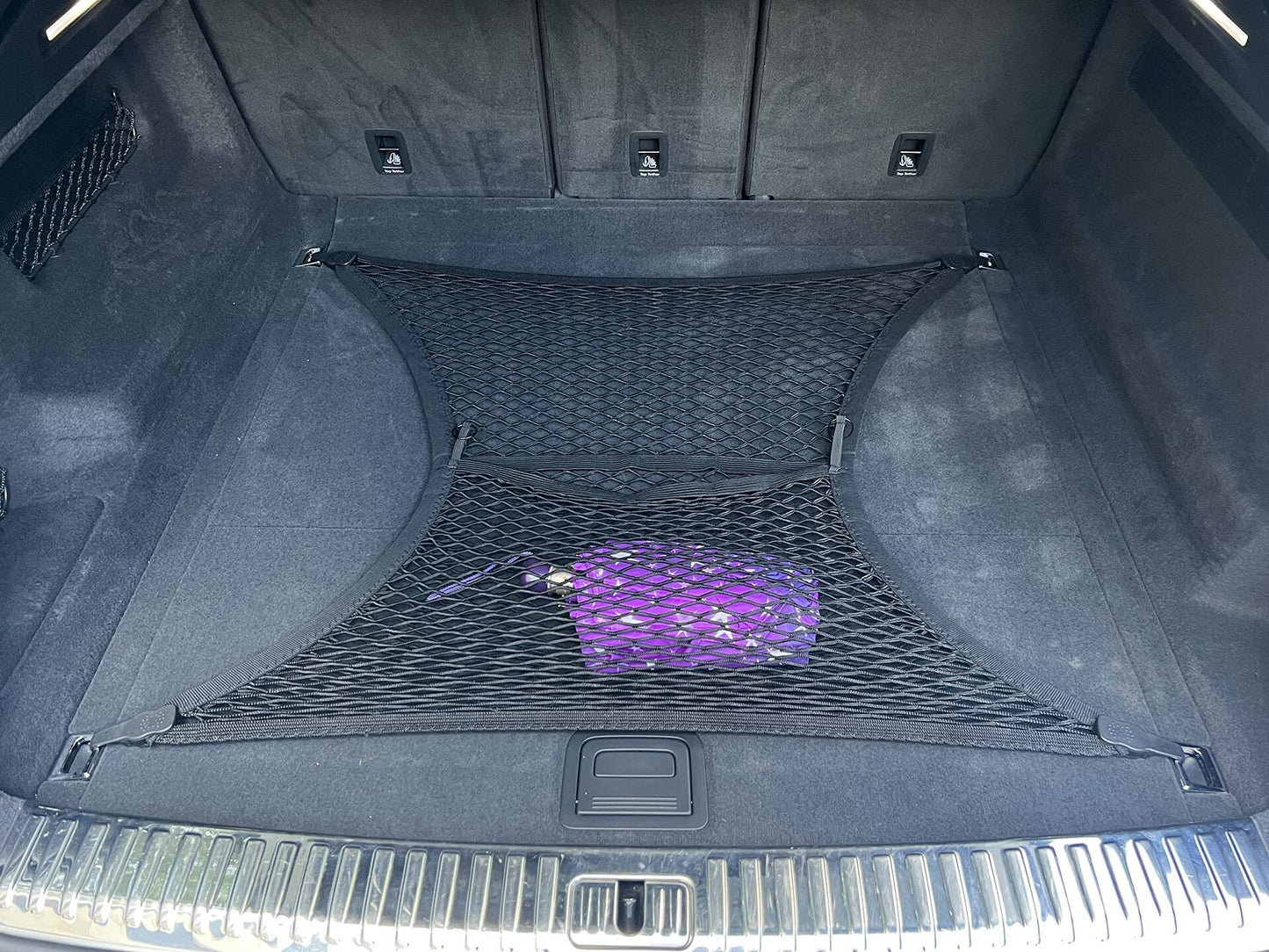 Floor Style Elastic Mesh Cargo Net for Audi Q8 2019-2025 Black