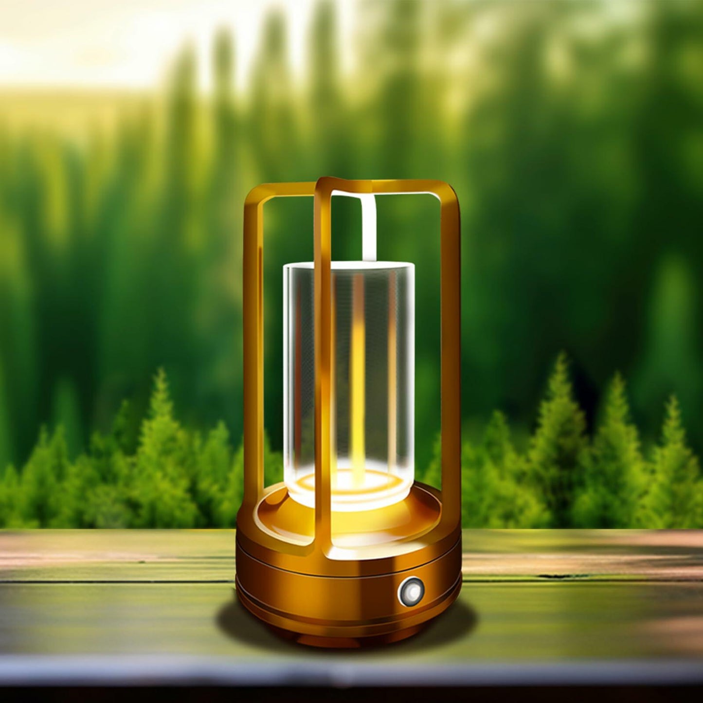 LAYSHINEEN Portable Metal Table Lamp 4000mAh Rechargeable Outdoor Black