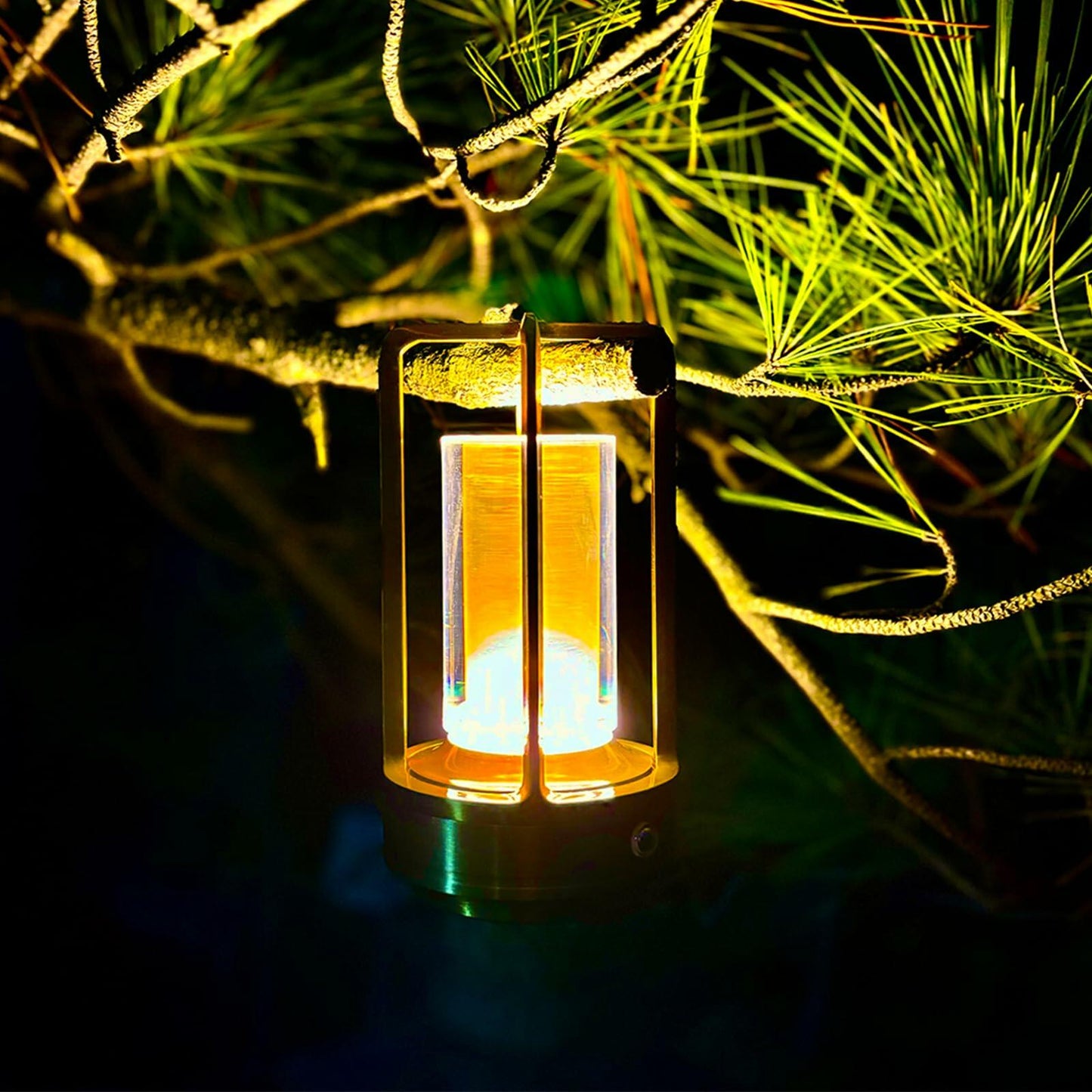 LAYSHINEEN Portable Metal Table Lamp 4000mAh Rechargeable Outdoor Black
