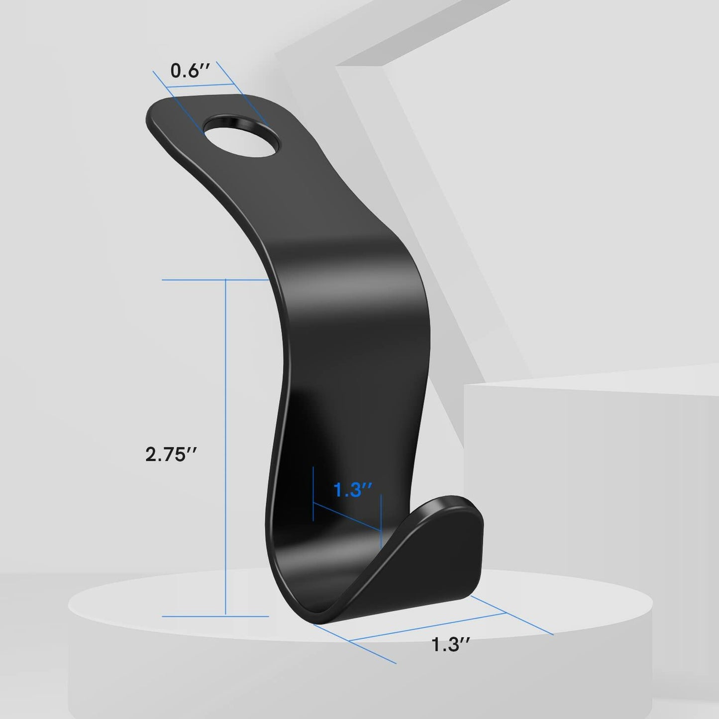 Flymic Car Seat Headrest Hooks 4 Pack Universal Black Durable Organizer