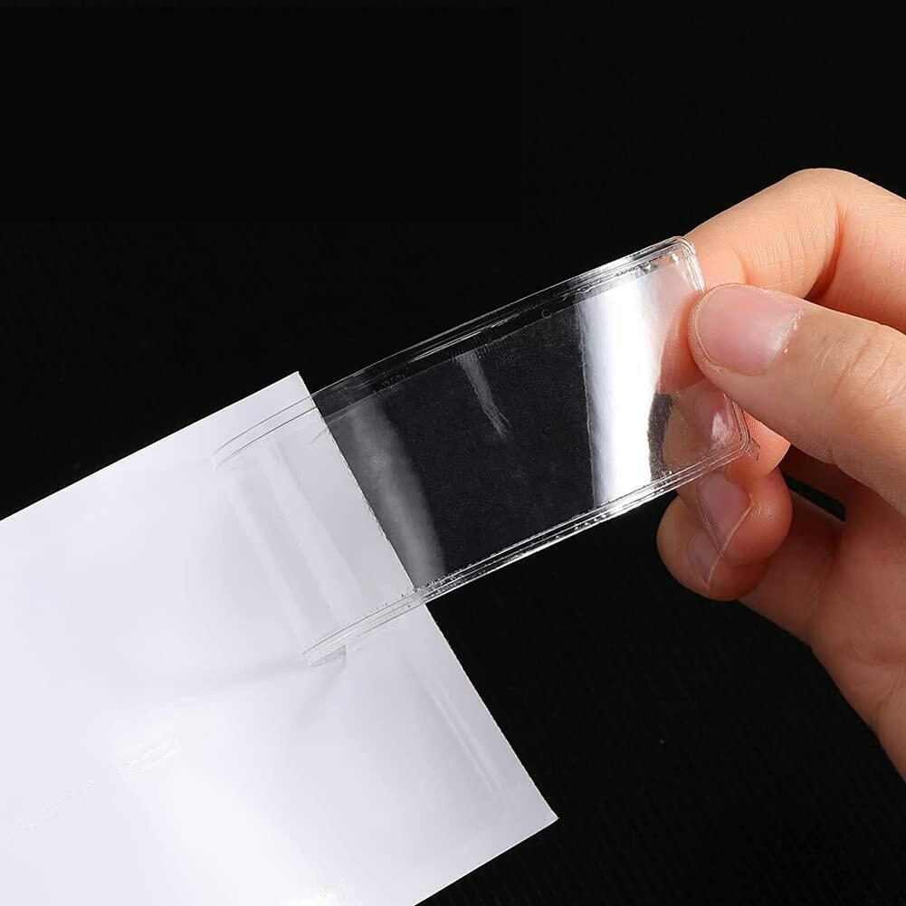 ccHuDE 48 Pcs Self Adhesive Clear Label Holders Shelf Tag Pockets