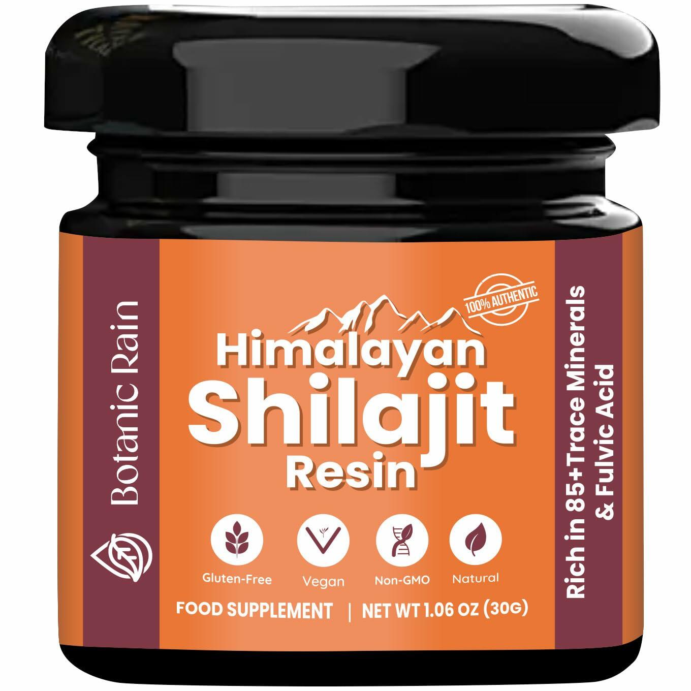 BestBy02/27 Botanic Rain Himalayan Shilajit Resin 85+ Minerals 1.06 oz