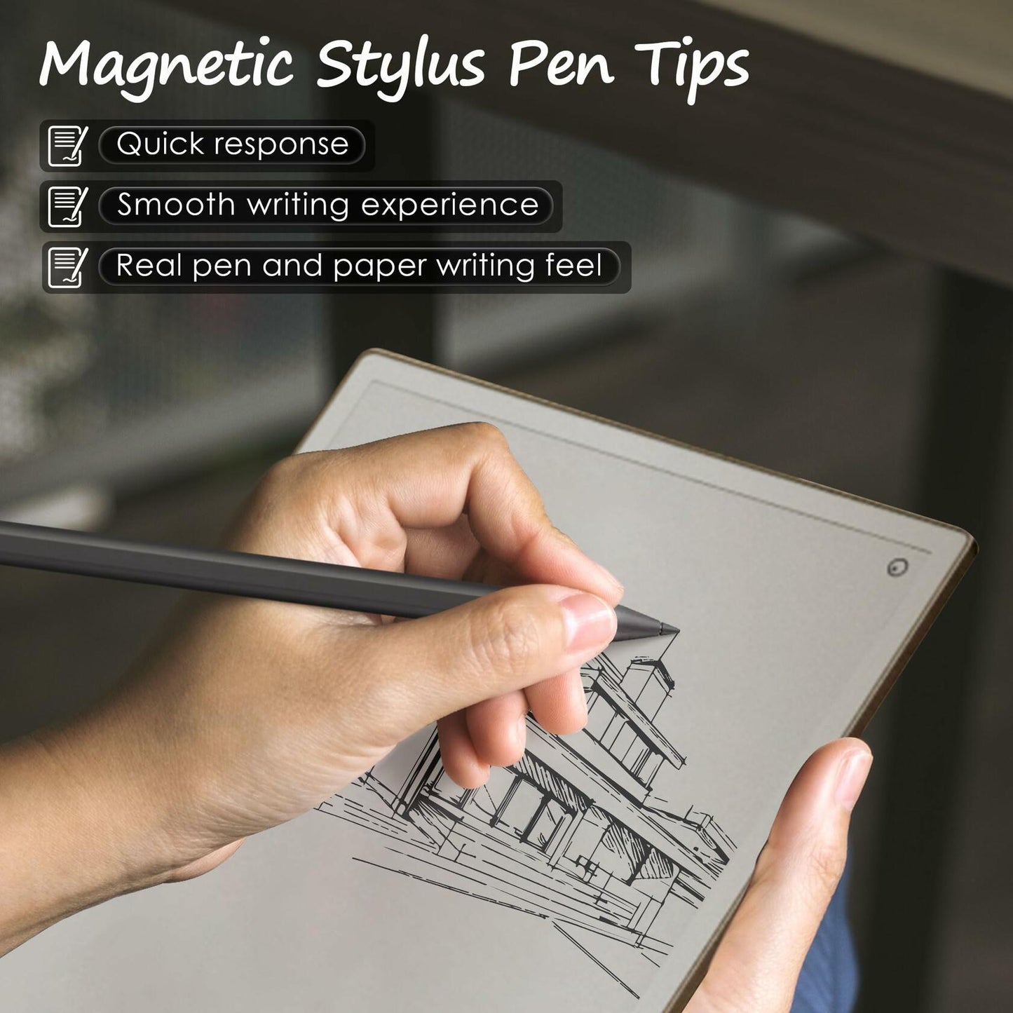 Enhon 6 Pcs Replacement Tips for Remarkable Paper Pro Pen Black