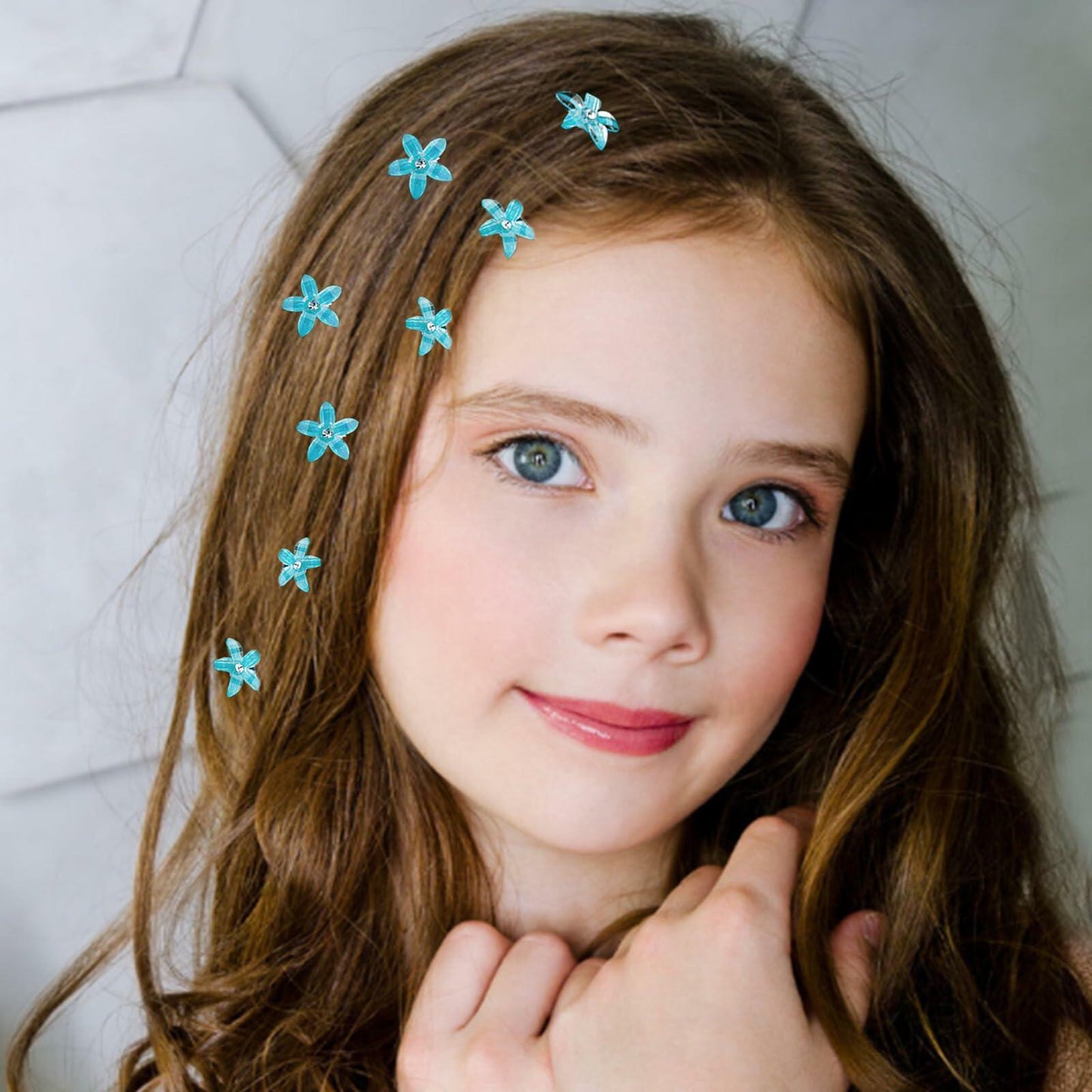 CUBACO 30pcs Mini Rhinestone Hair Clips Crystal Bridal Flower Clips