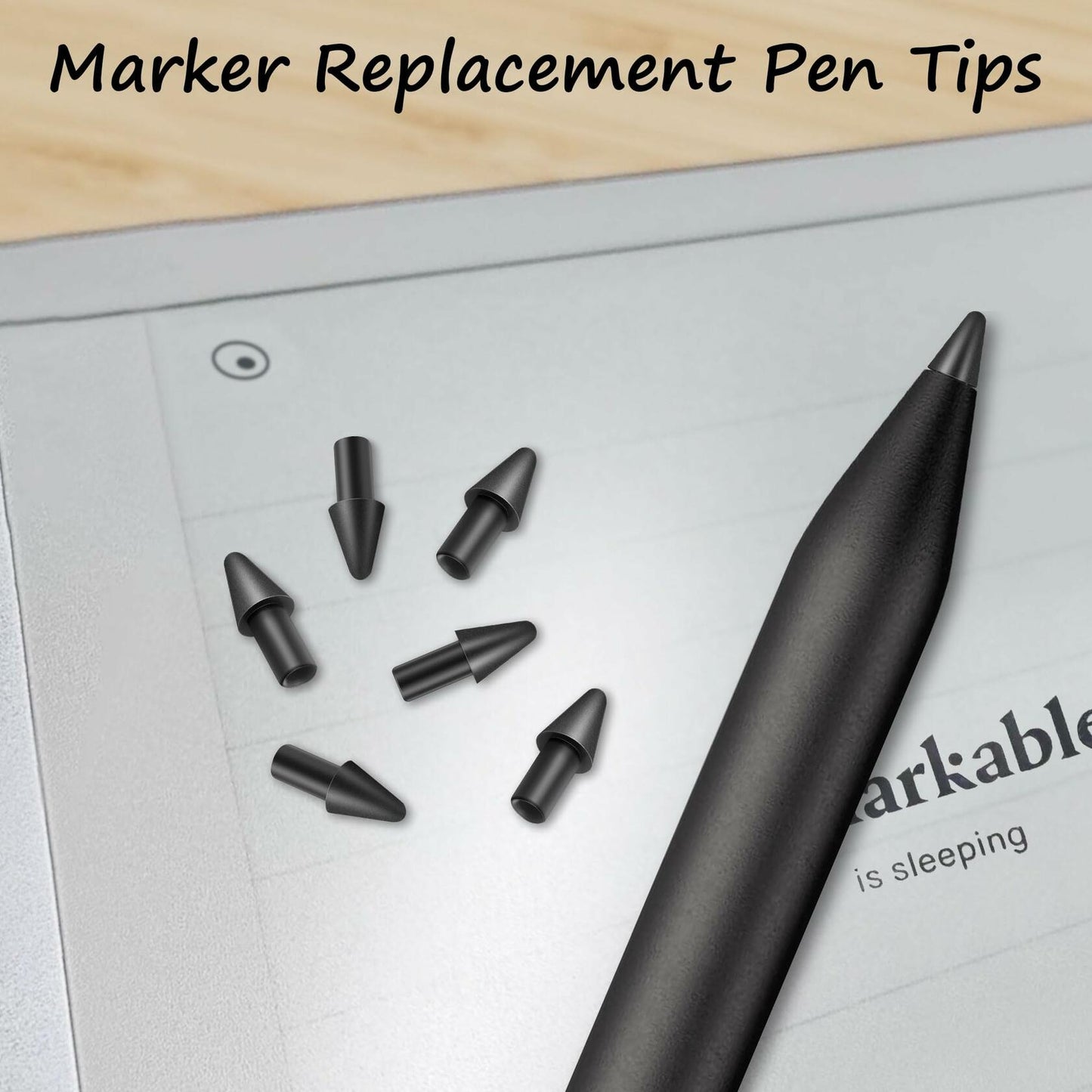 Enhon 6 Pcs Replacement Tips for Remarkable Paper Pro Pen Black