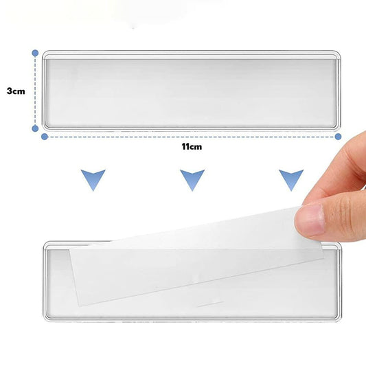 ccHuDE 48 Pcs Self Adhesive Clear Label Holders Shelf Tag Pockets