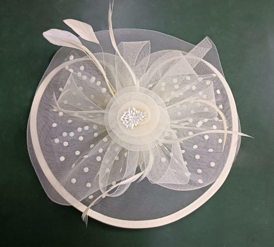 Dodheah Fascinators Hat Women Tea Party Derby Wedding Beige Headband Clip